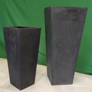 Stonefibre - Tapered Square Vase Pair of Nested Sets - Slate Grey